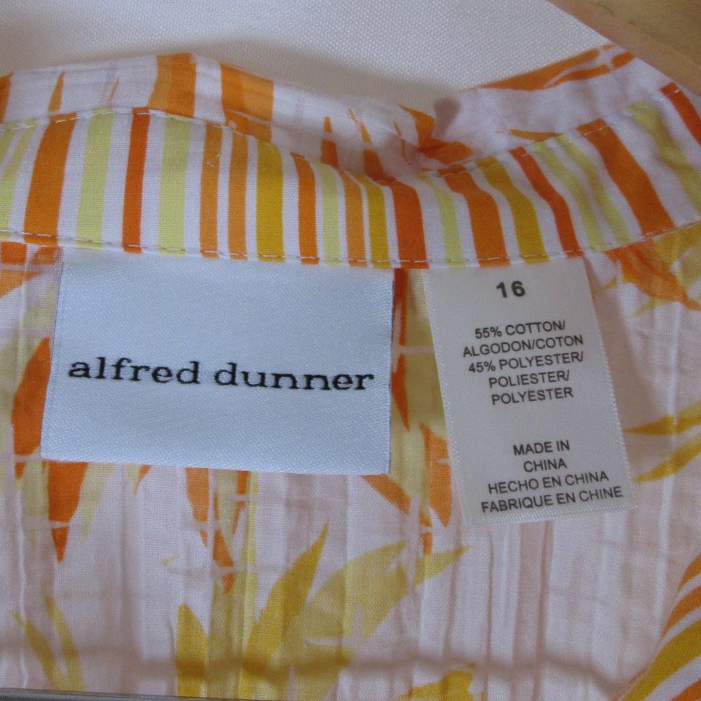 Alfred Dunner Womens Floral Print Yellow\Orange\White Button Down Shirt … - Picture 7 of 8